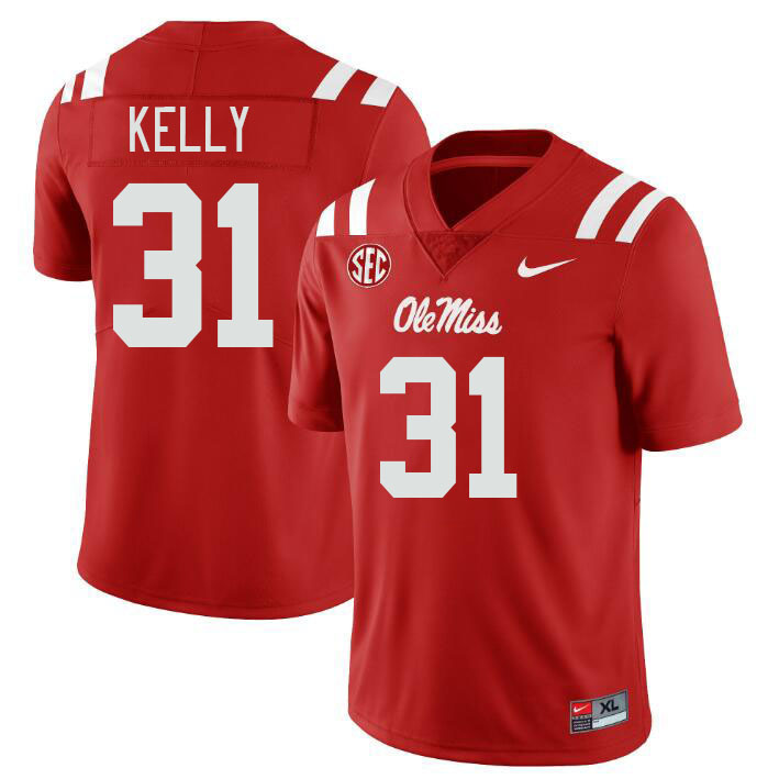 Ole Miss Rebels #31 Torian Kelly College Football Jerseys Stitched Sale-Red